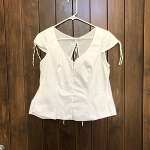 Anne Fontaine Cotton Tie in back top